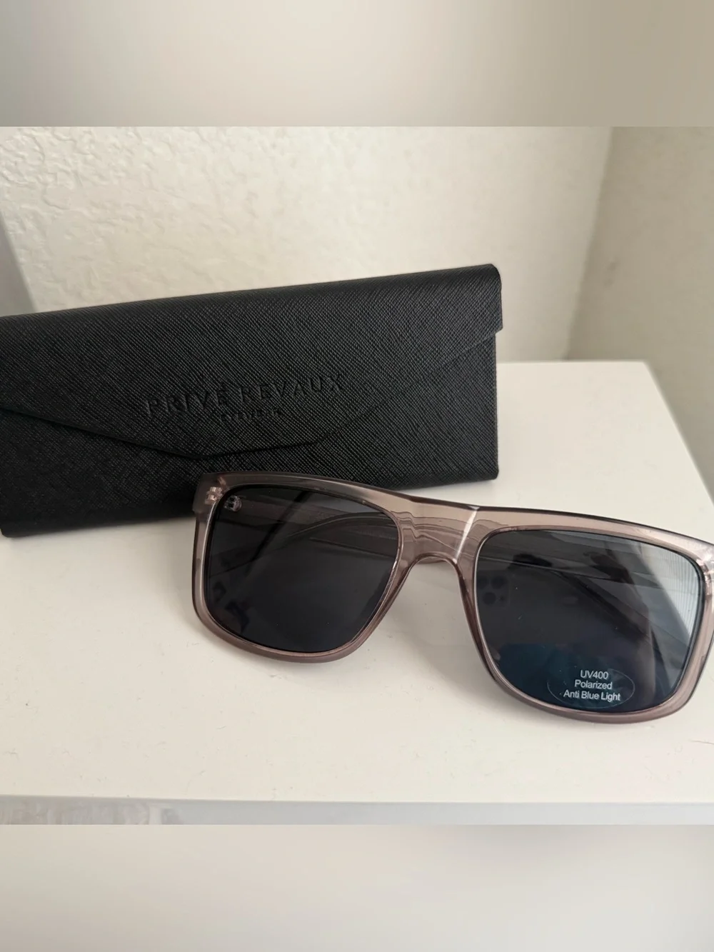 Privé Revaux Men’s Polarized Sunglasses - Smoke Frame with Black Lenses
